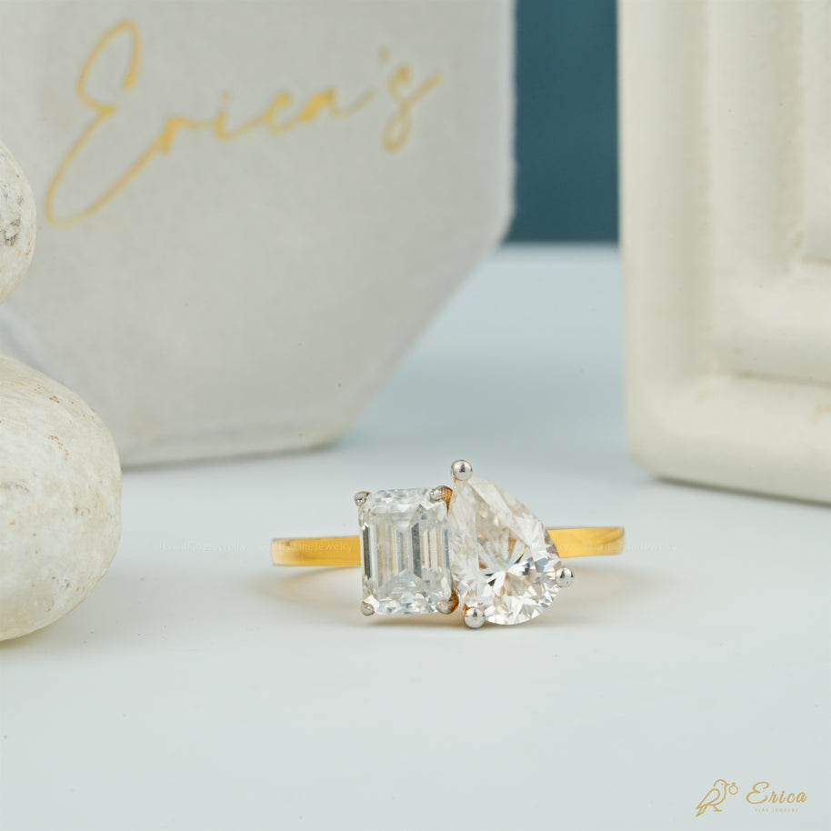 The Destiny - Pear & Emerald Hidden Halo Toi et Moi