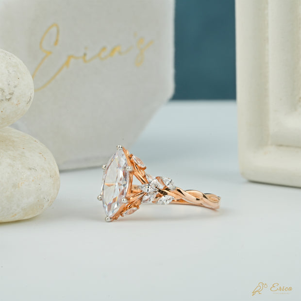 The Wisteria - Vintage Marquise Lab Grown Diamond Twisted Ring