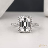 The Empress - Emerald Cut Halo Engagement Ring