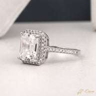 The Empress - Emerald Cut Halo Engagement Ring
