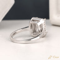 The Empress - Emerald Cut Halo Engagement Ring