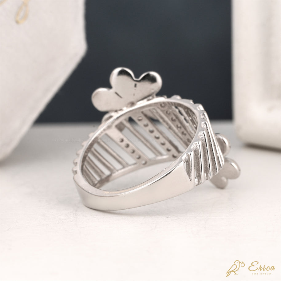 The Blossom - Double Flower Open Band Ring