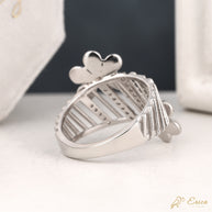 The Blossom - Double Flower Open Band Ring