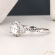 The Celestia - Round Halo Pavé Engagement Ring