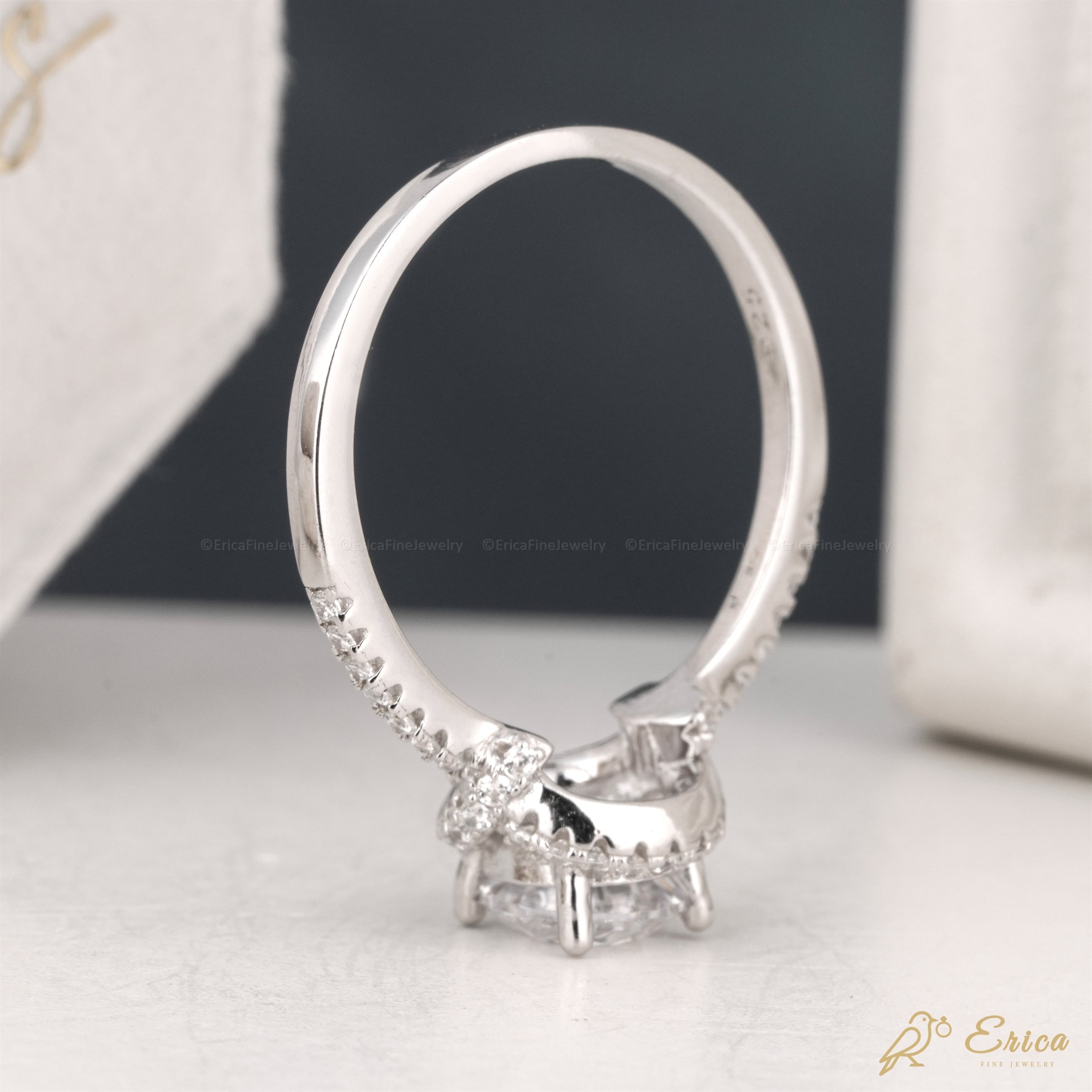The Celestia - Round Halo Pavé Engagement Ring