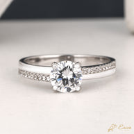 The Grace - Round Solitaire Pavé Hidden Halo Engagement Ring
