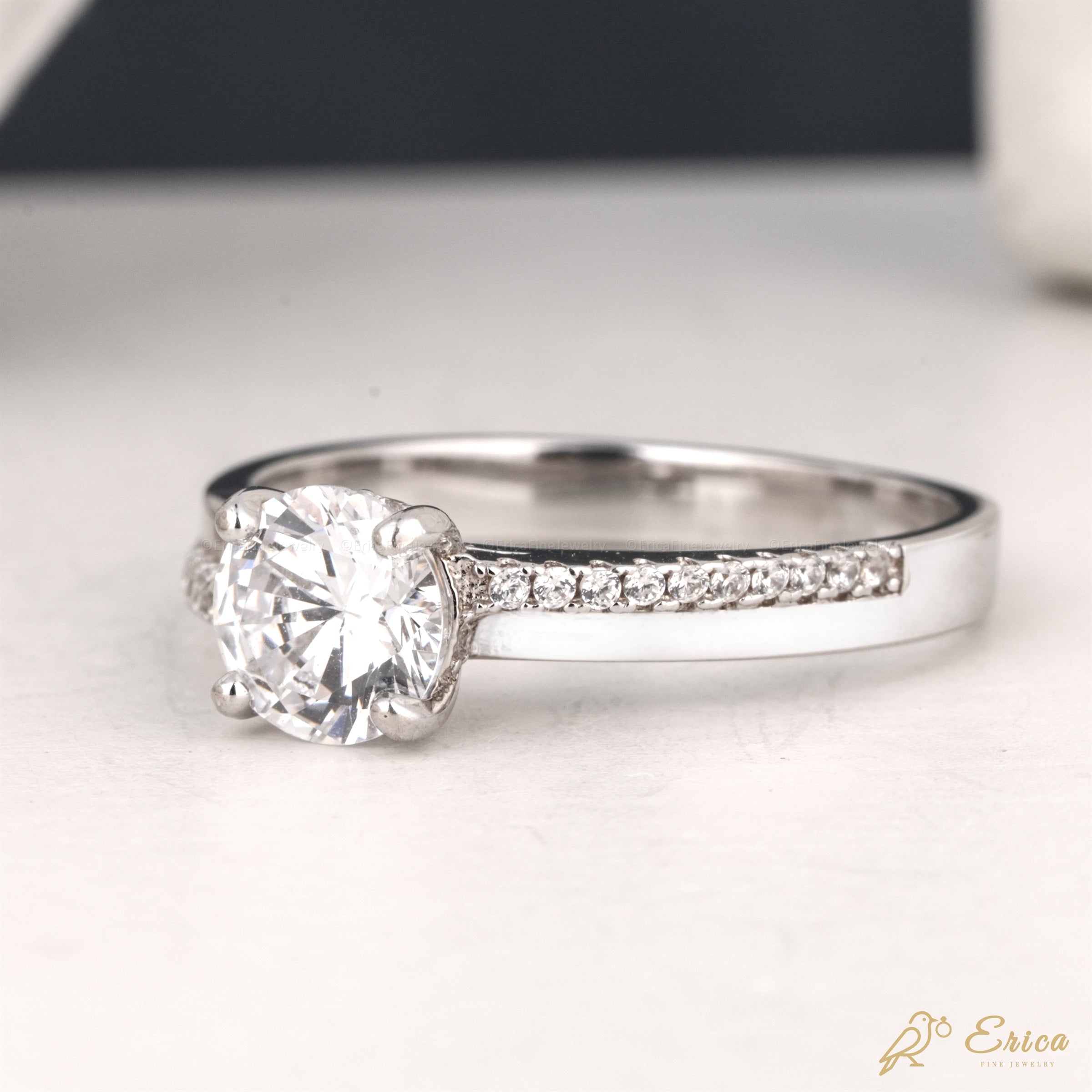 The Grace - Round Solitaire Pavé Hidden Halo Engagement Ring
