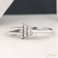 The Trio - Triple Bar Pavé Double Band Ring