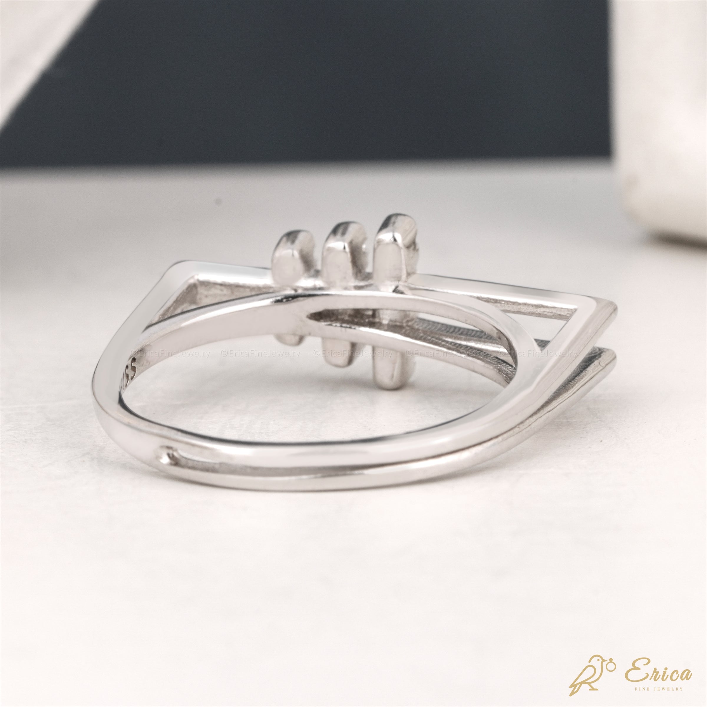 The Trio - Triple Bar Pavé Double Band Ring