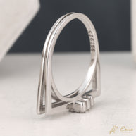 The Trio - Triple Bar Pavé Double Band Ring