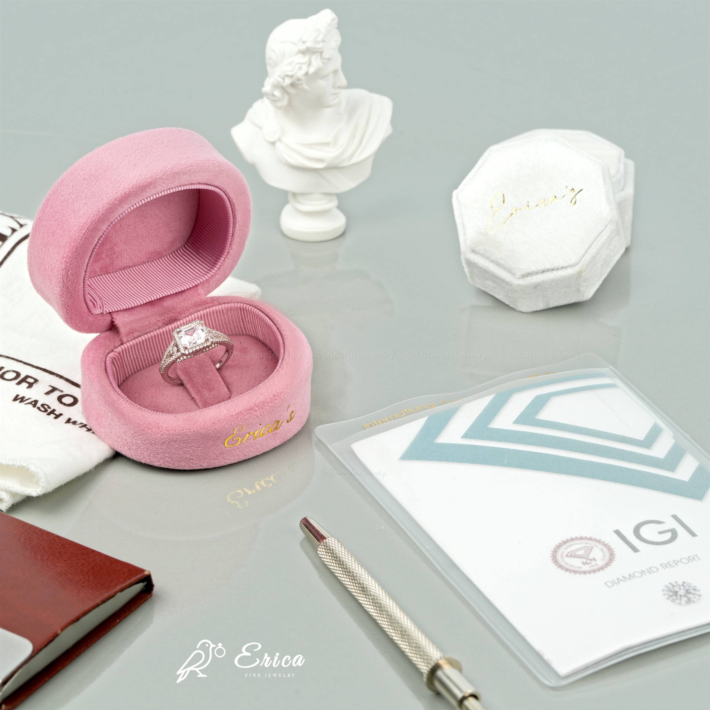 The Sovereign - Asscher Cut Halo Split Shank Engagement Ring