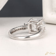 The Genevieve - Three-Stone Radiant Side & Pavé Asscher Cut
