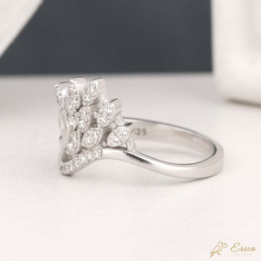 The Elysian - Marquise Illusion Leaf Cluster & Wave Band