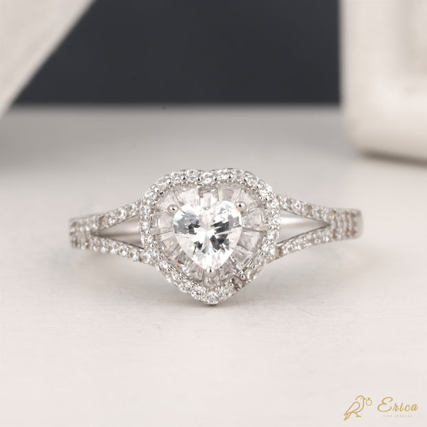 The Amara - Ballerina Halo & Split-Shank Pavé Heart Cut