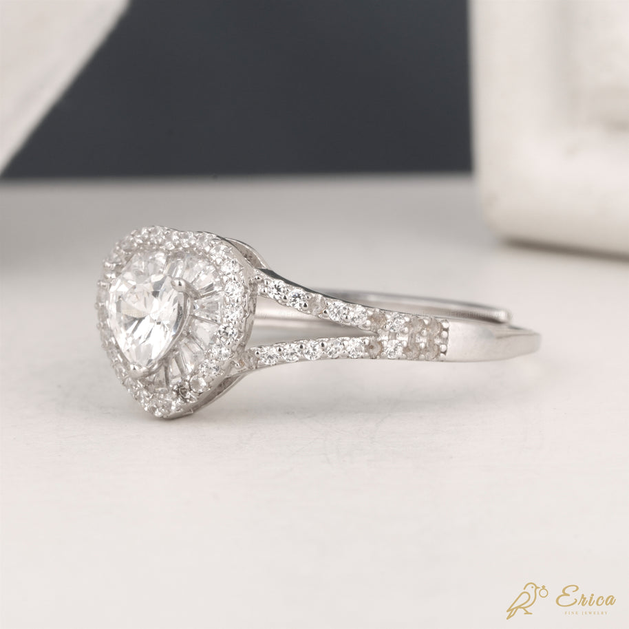 The Amara - Ballerina Halo & Split-Shank Pavé Heart Cut