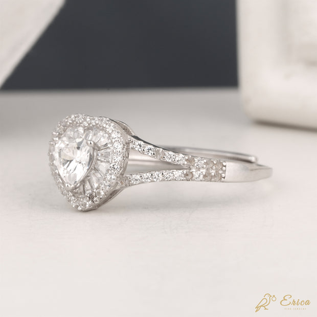 The Amara - Ballerina Halo & Split-Shank Lab Grown Diamond Pavé Heart Cut Ring