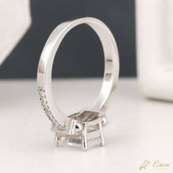 The Vivienne - Three-Stone Baguette & Pavé Emerald Cut