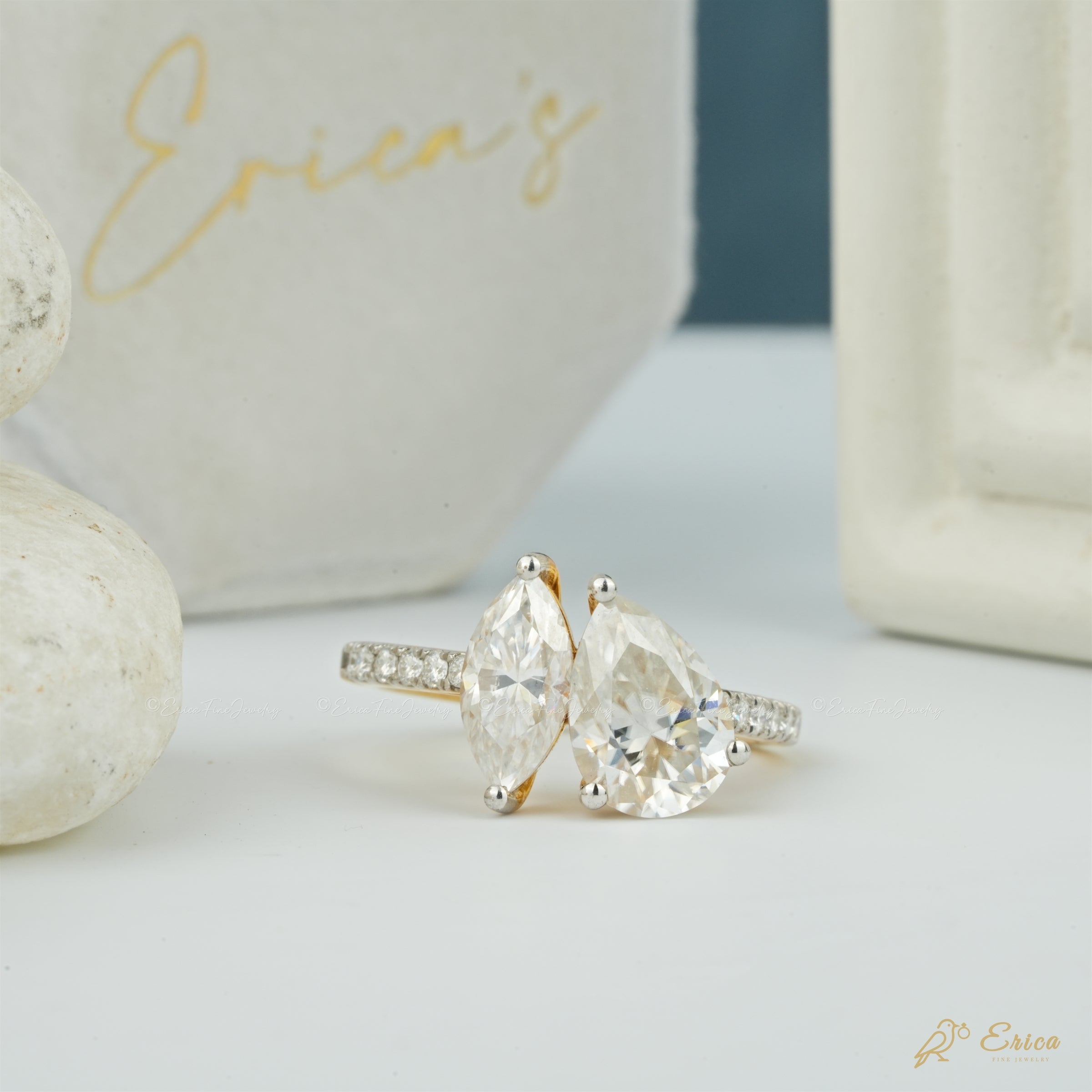 The Devotion - Pear & Marquise Pavé Toi et Moi