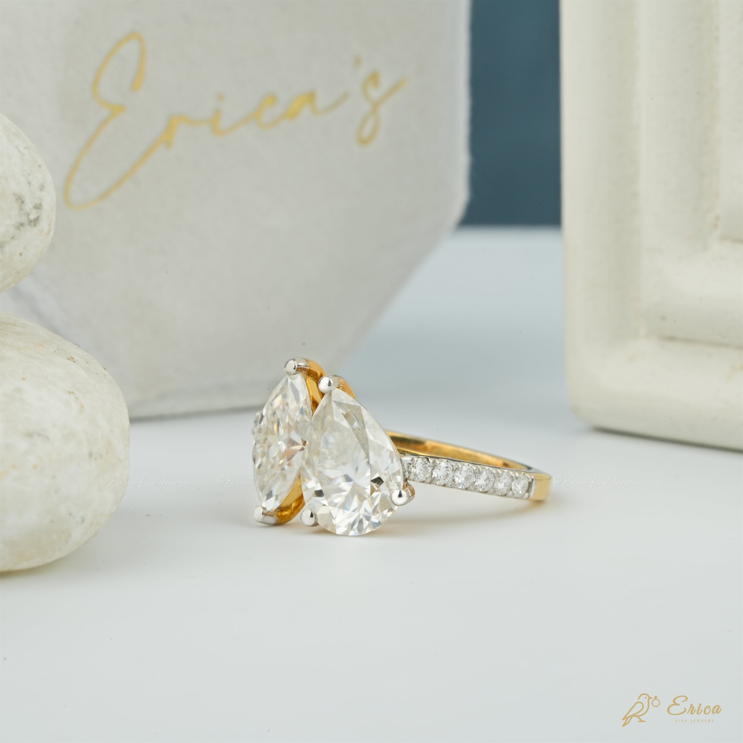 The Devotion - Pear & Marquise Pavé Toi et Moi