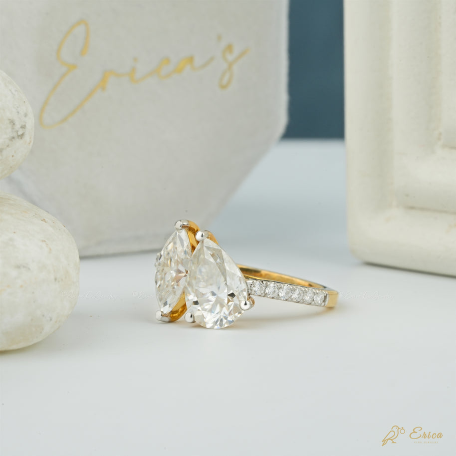 The Devotion - Pear & Marquise Pavé Toi et Moi