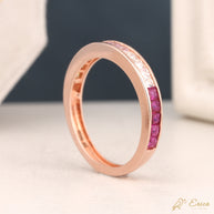 The Iris - Rainbow Ombré Princess Cut Channel Band