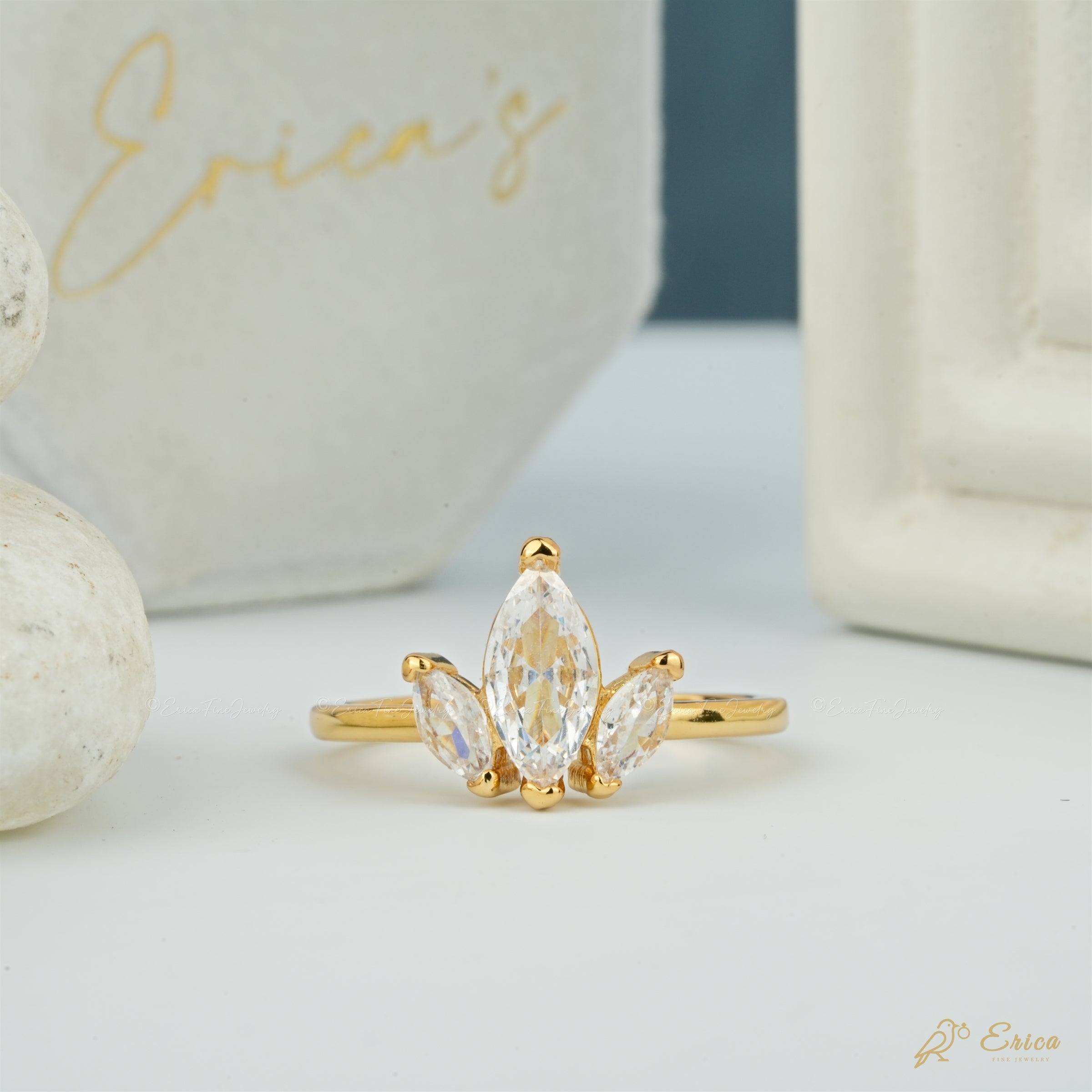The Lotus - Marquise Three Stone