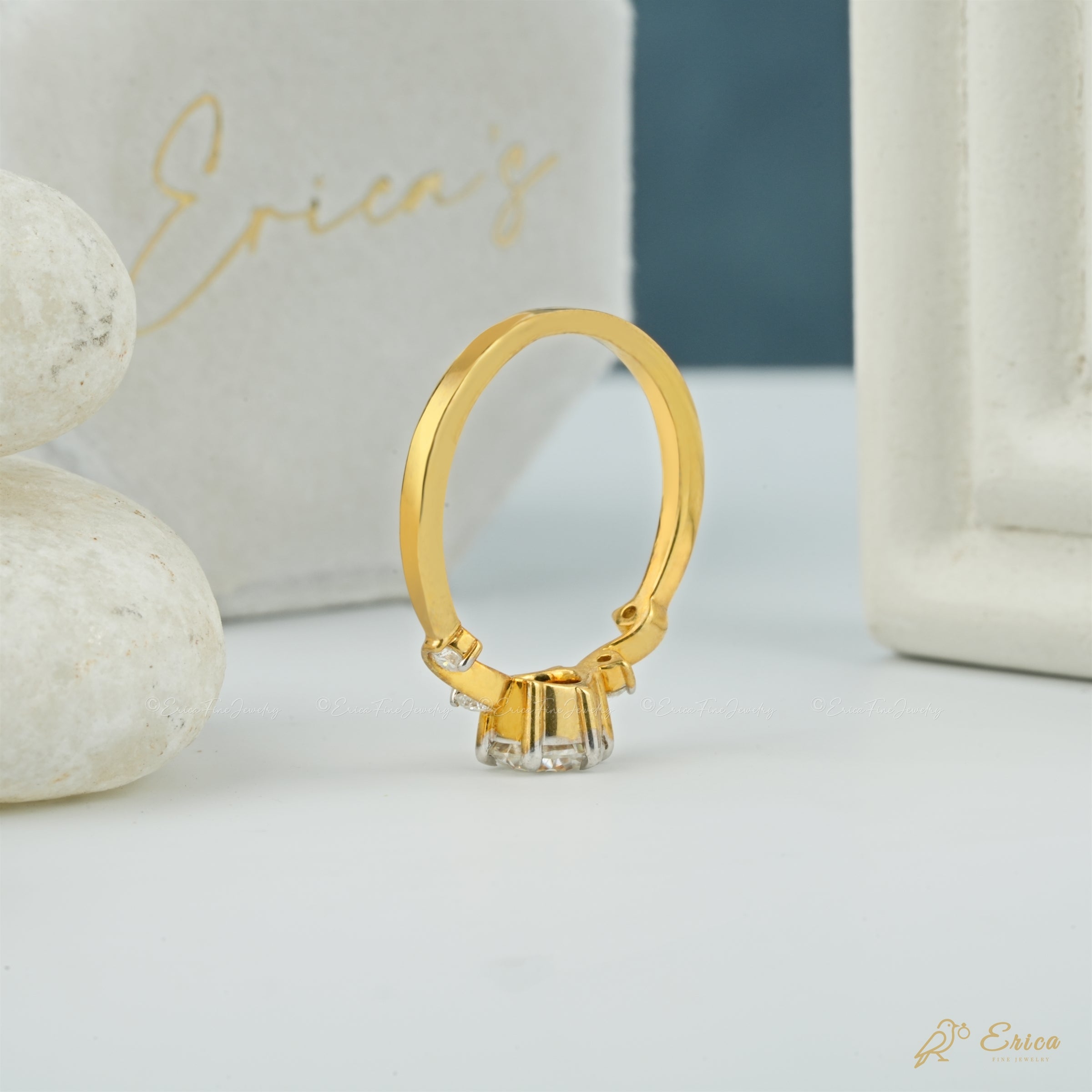 The Vine - Round Bezel Tendril Ring