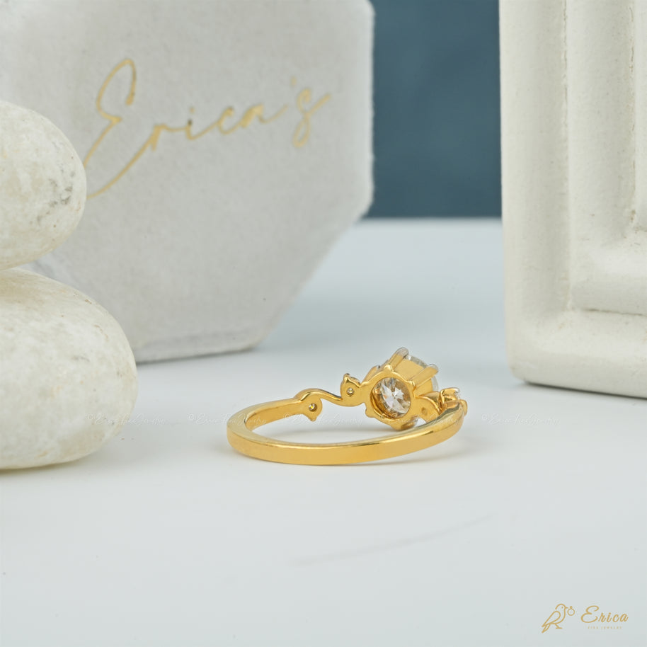 The Vine - Round Bezel Tendril Ring