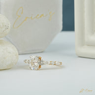 The Belle - Oval Pavé with Side Stones