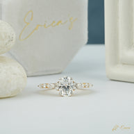 The Belle - Oval Pavé with Side Stones