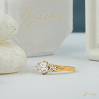 The Luna - Round Pavé Solitaire