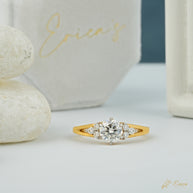 The Luna - Round Pavé Solitaire