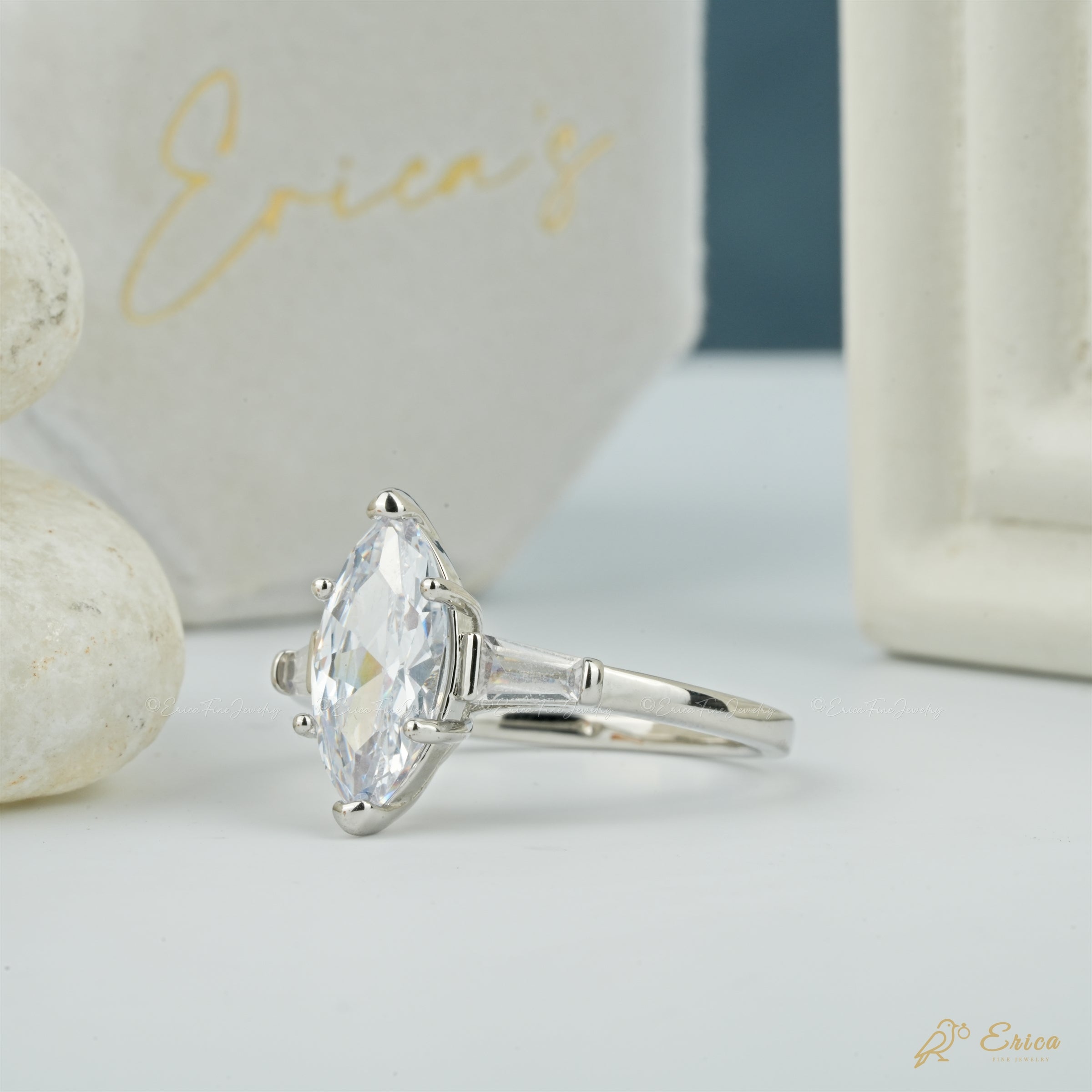The Deco - Marquise with Baguette Shoulders