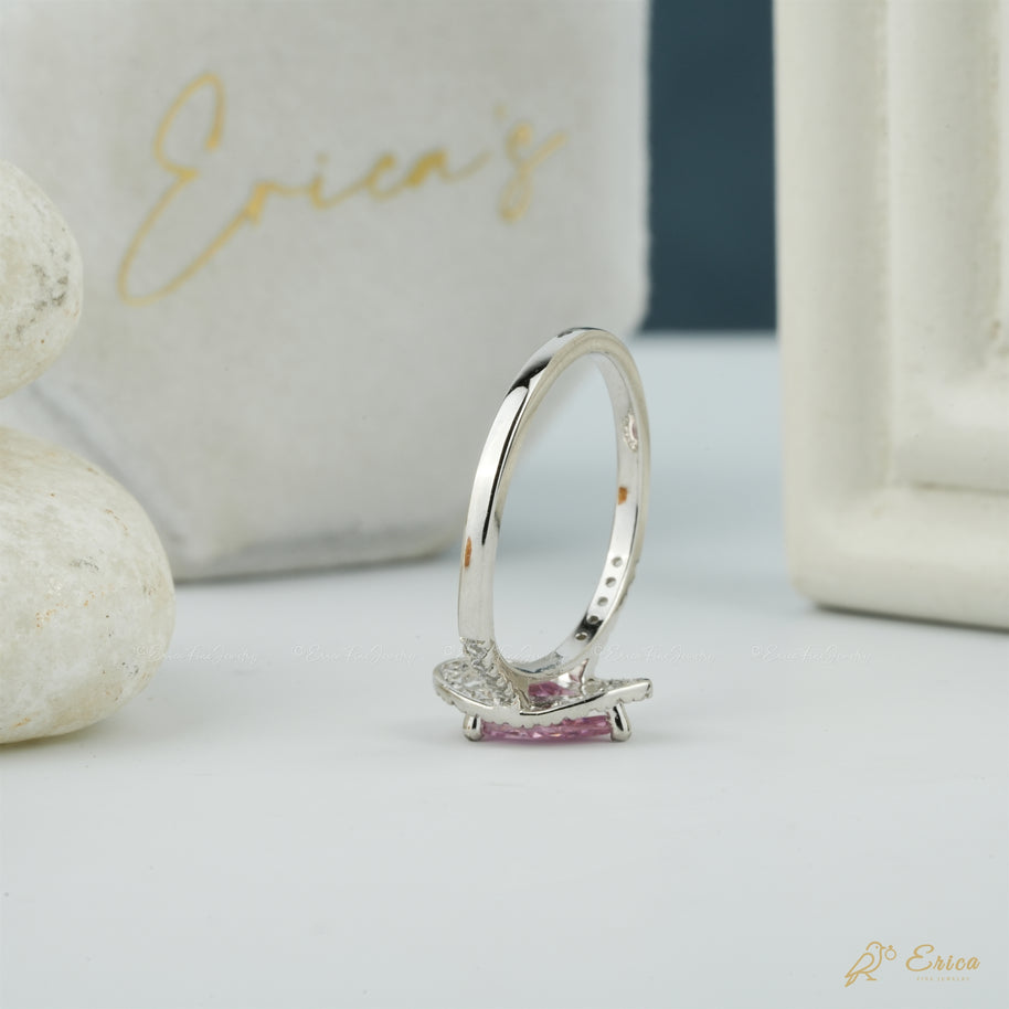 The Rosé - Pink Pear Halo Ring