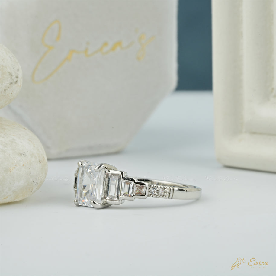 The Empire - Radiant Three Stone Pavé