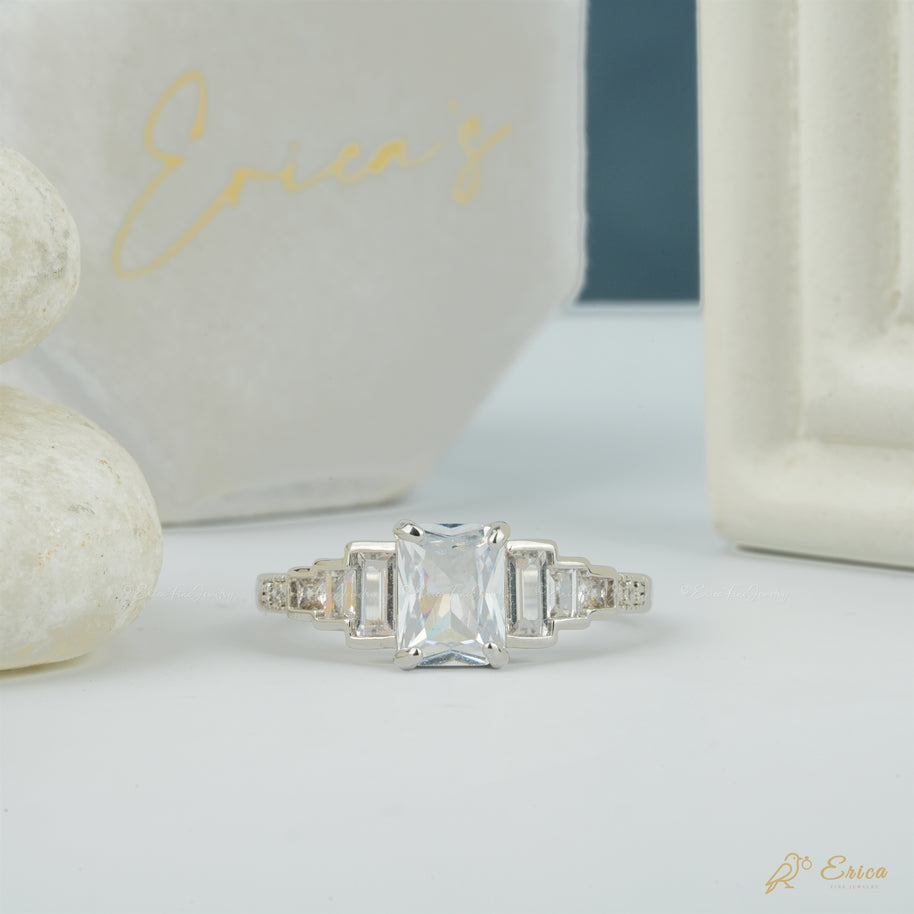 The Empire - Radiant Three Stone Pavé