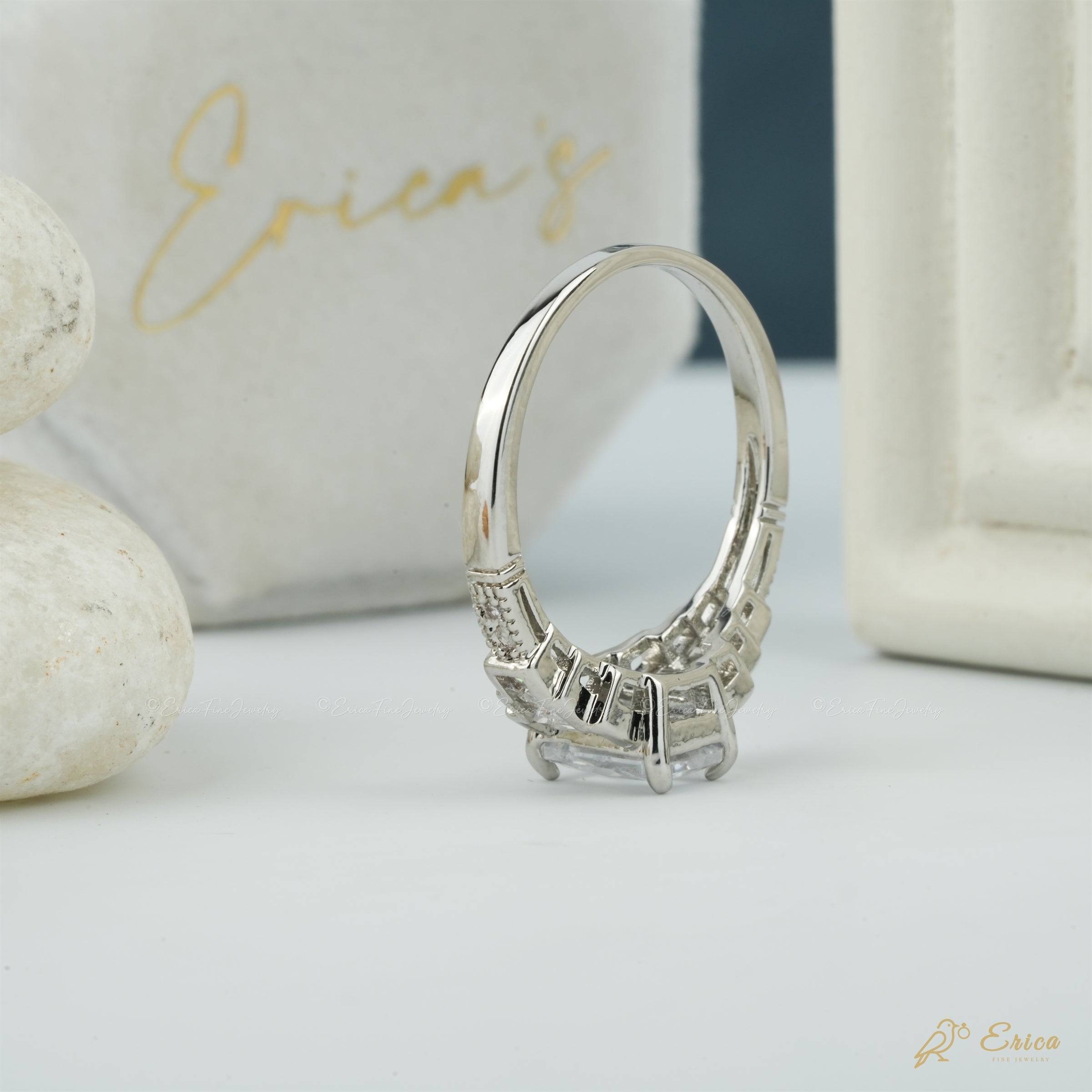 The Empire - Radiant Three Stone Pavé