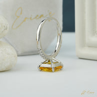 The Citrine - Yellow Princess Cut Ring