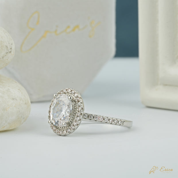 The Duchess - Oval Halo Lab Grown Diamond Pavé Ring