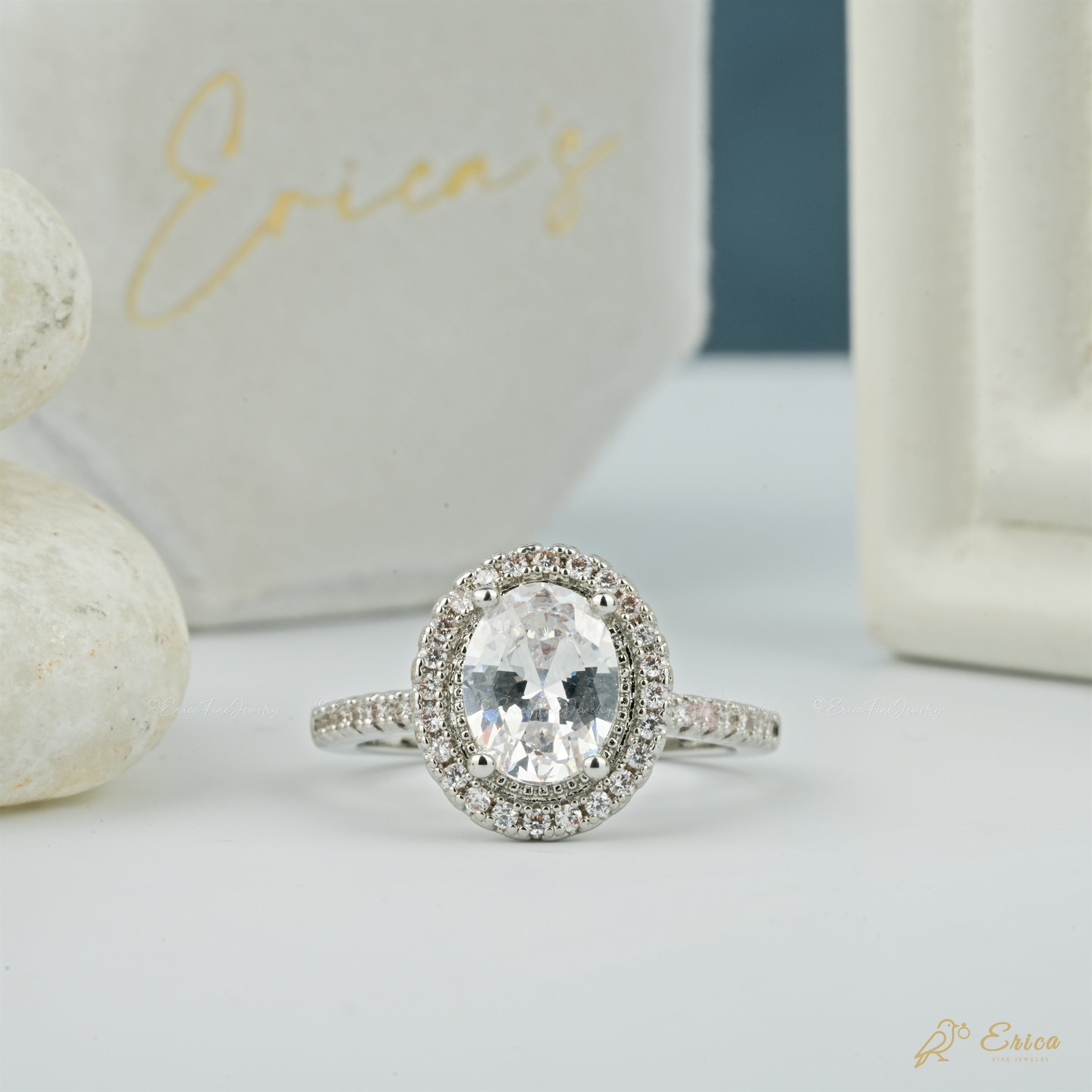 The Duchess - Oval Halo Pavé Ring