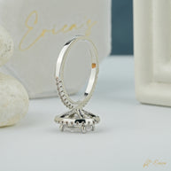 The Duchess - Oval Halo Pavé Ring