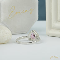 The Valentine - Pink Heart Halo Ring