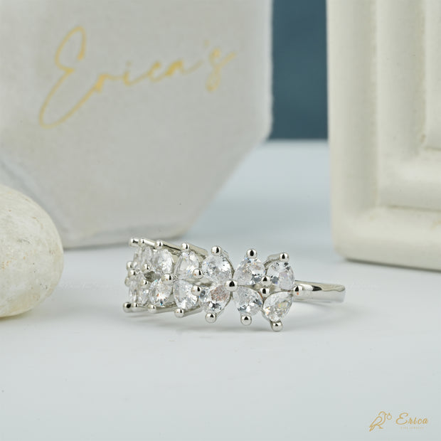 The Duo - Pear Row Lab Grown Diamond Semi Eternity Band