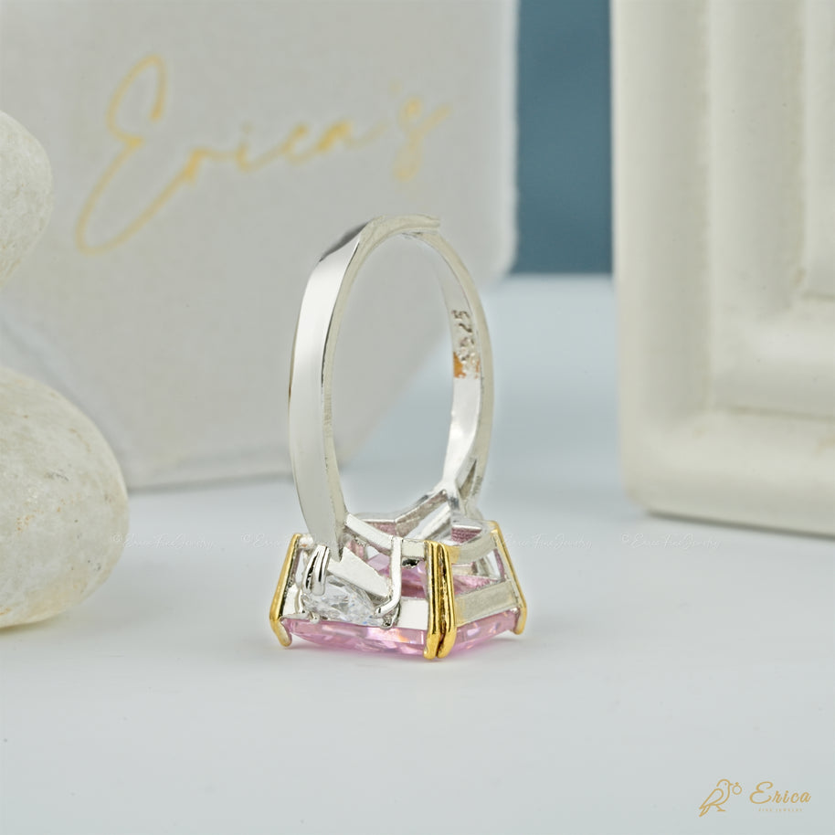The Blush - Pink Radiant Three Stone