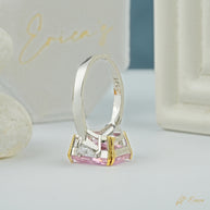The Blush - Pink Radiant Three Stone