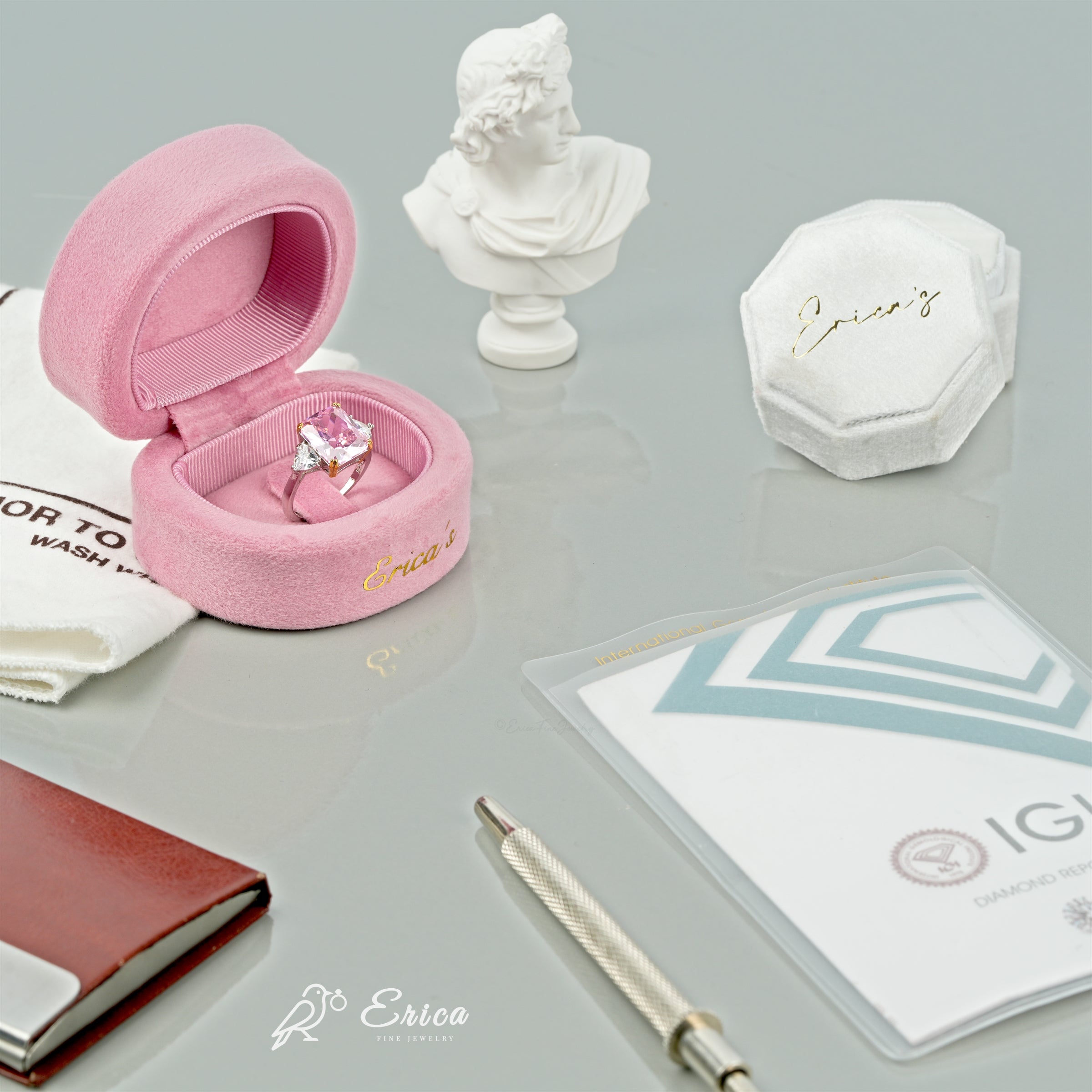 The Blush - Pink Radiant Three Stone