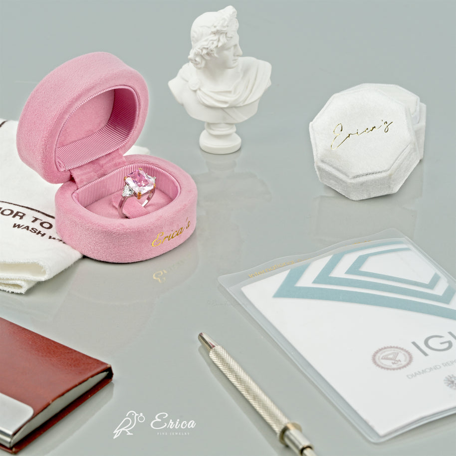 The Blush - Pink Radiant Three Stone