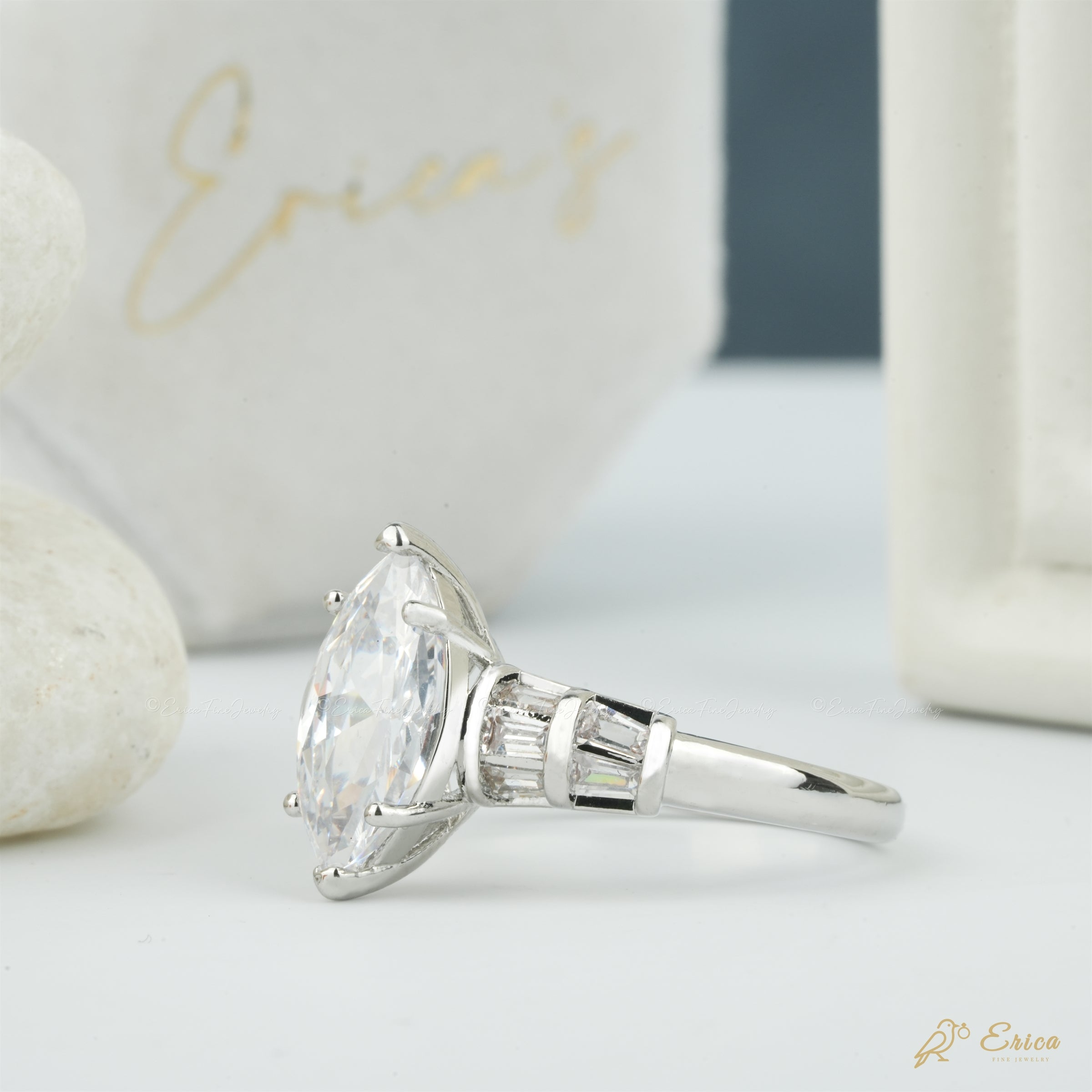 The Antique - Vintage Marquise with Baguettes