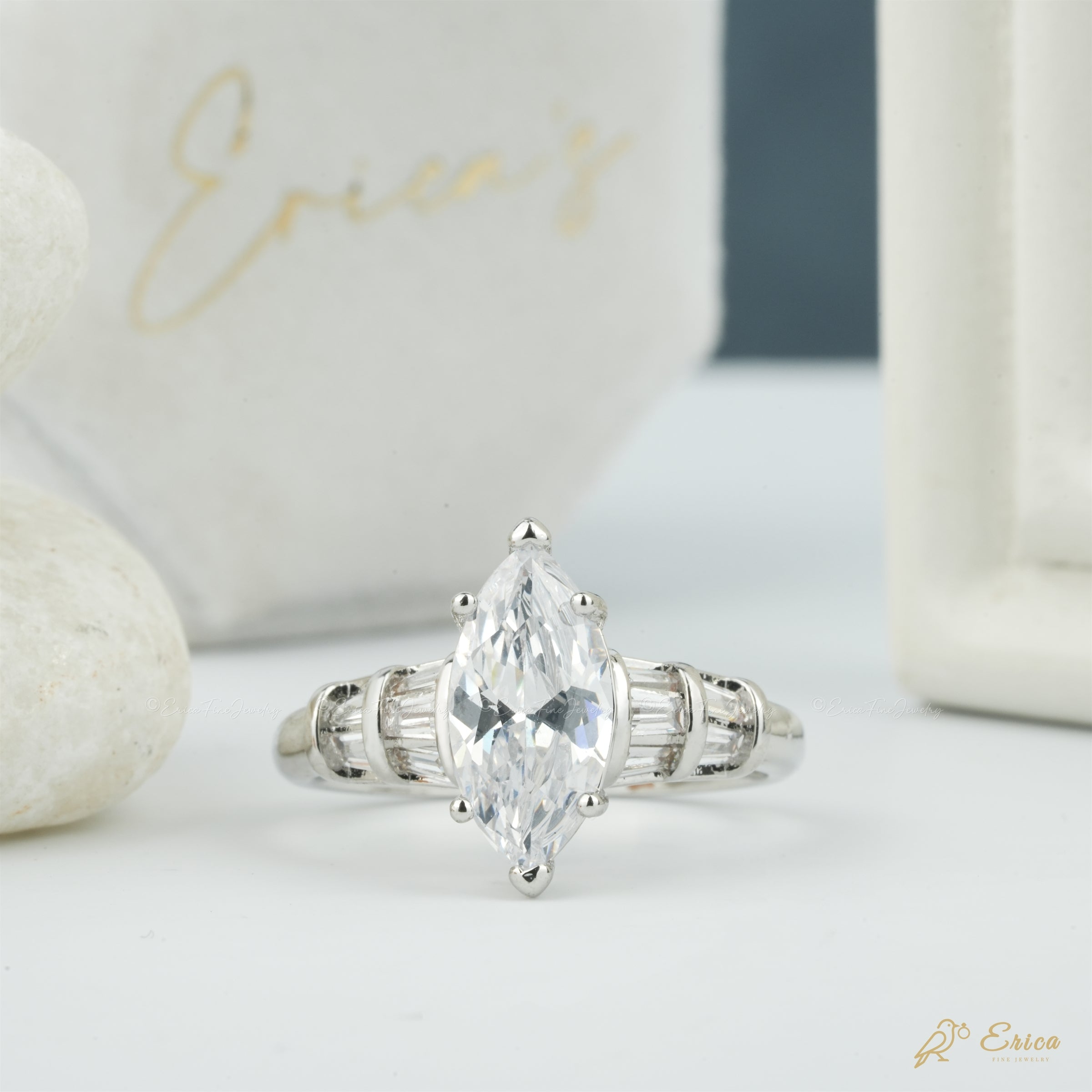 The Antique - Vintage Marquise with Baguettes
