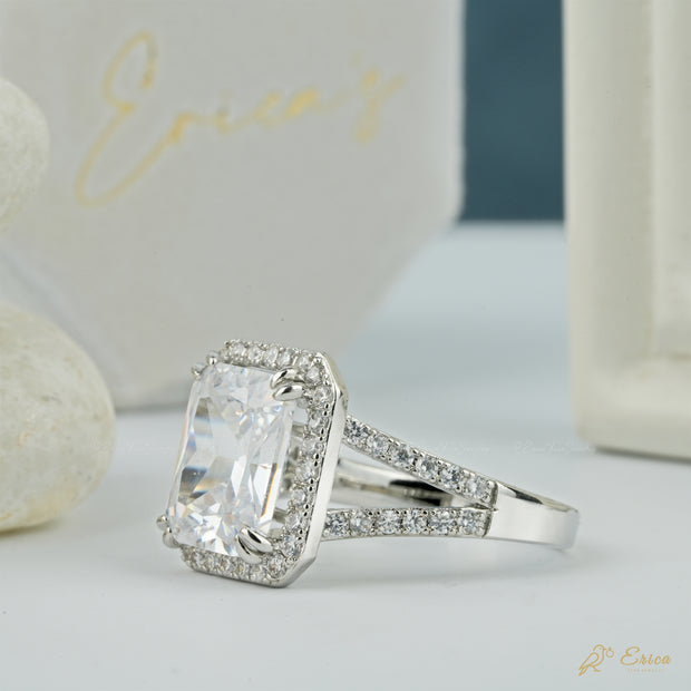 The Majesty - Radiant Halo Lab Grown Diamond Split Shank Ring